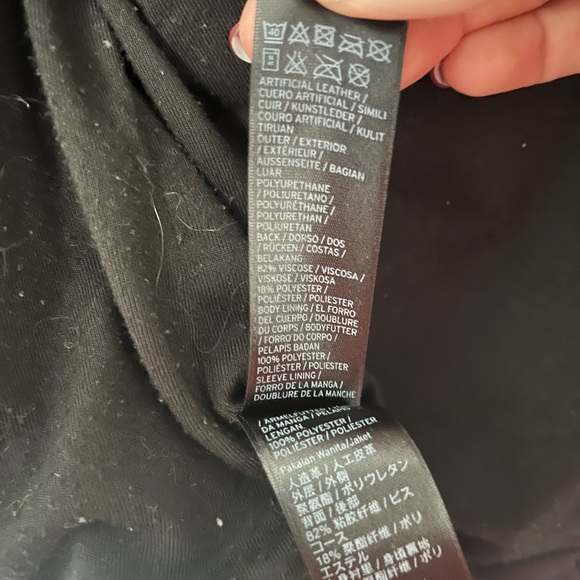 Topshop Black Leather Jacket - Picture 4 of 5